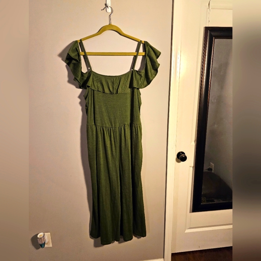 Olive Green Ruffled Jumper